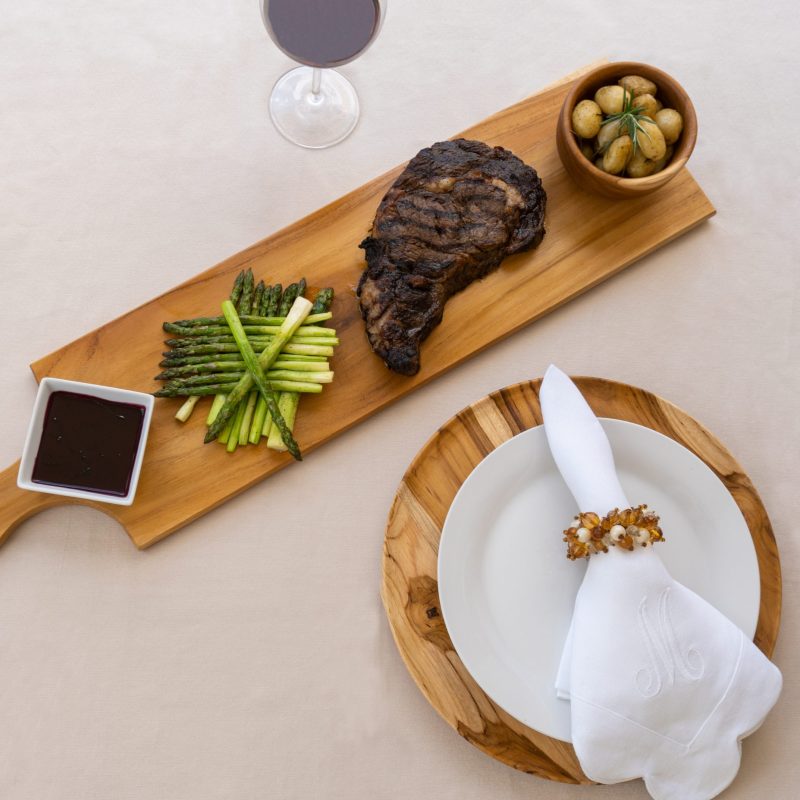 Wooden board and plate