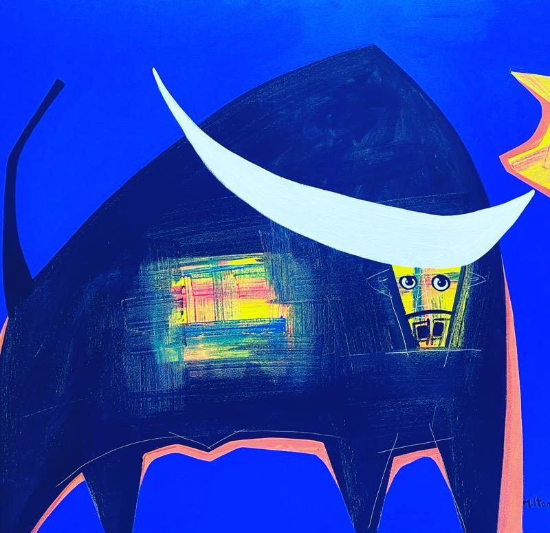 Toro de la Serie de Tauromaquia - Acrílico/ Lienzo 30x 40"