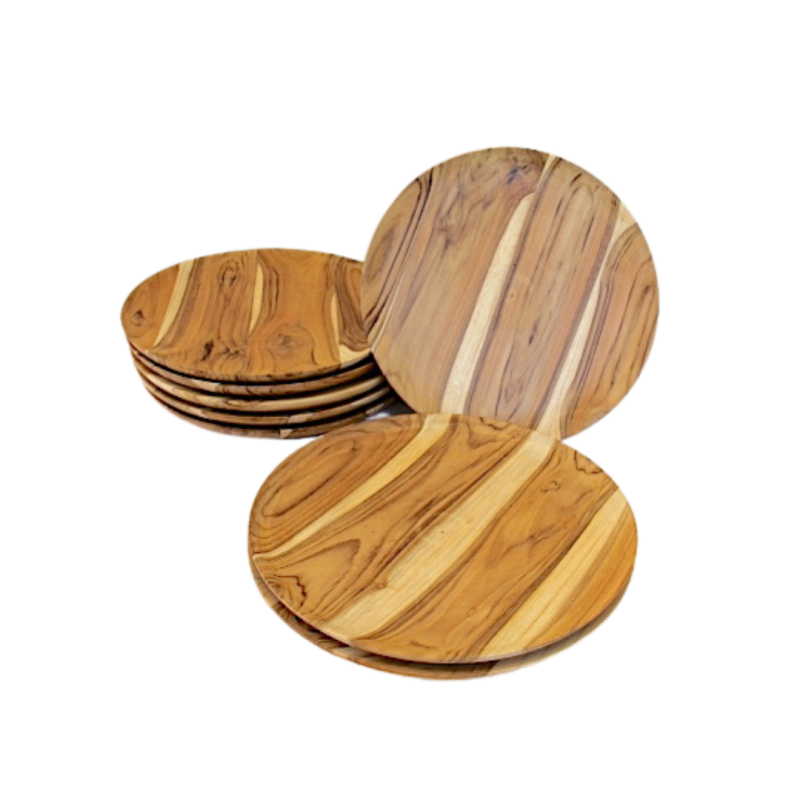 Set de 8 Portaplatos de Madera de Teca