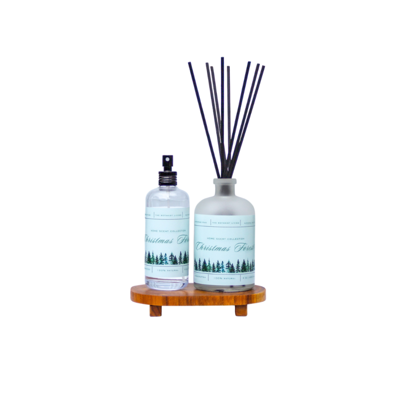 Pack Navidad: Difusor de Varilla , Base de Madera y Aromatizante 8 oz