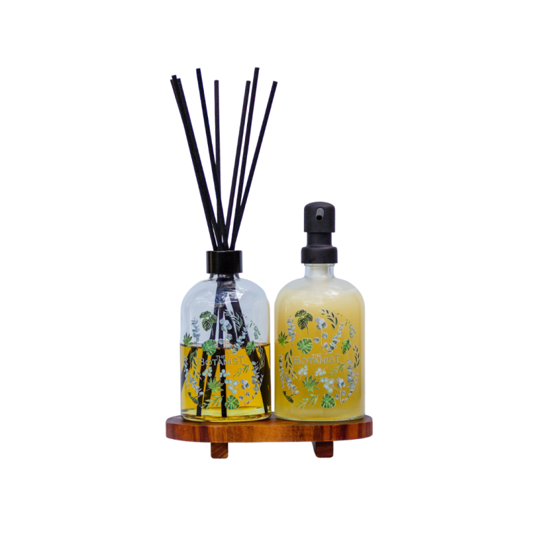 Pack : Hand Wash y Difusor de Aroma de 16 oz con  Base de Madera de Teca