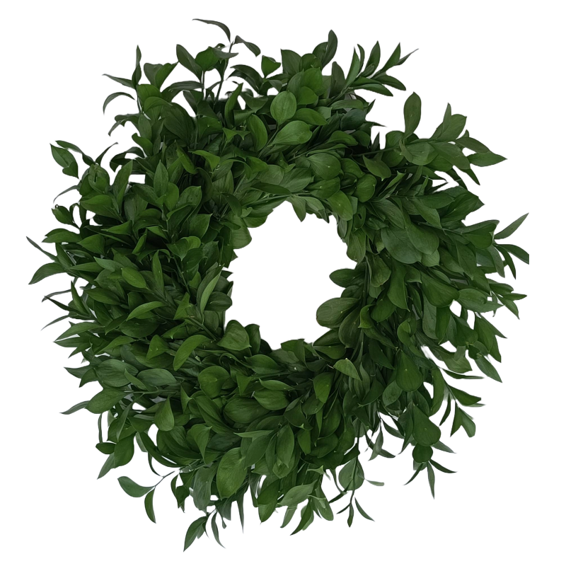 Corona natural de Ruscus 16"