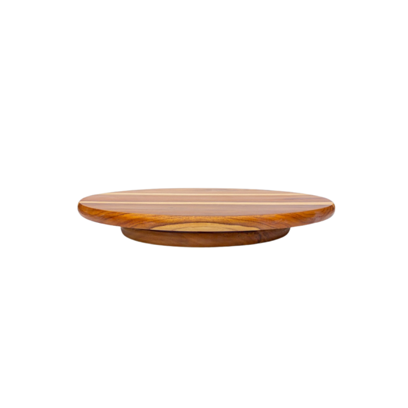 Tabla giratoria Lazy Susan – Madera de Teca & Caoba 18"